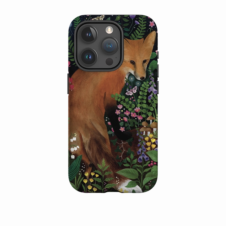 iPhone Tough Case - Fox At Night By Bex Parkin Vivid Finish Elegant Pattern Design