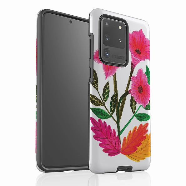 Samsung Tough Case - Trumpet Flowers By Lee Foster Wilson Elegant Build Texture Clear Back