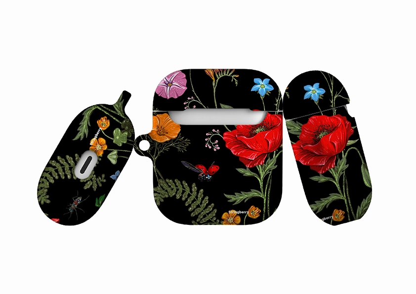 Moonlight Garden Airpod Case ( Gen 1 & 2 ) soft textured silicone cover