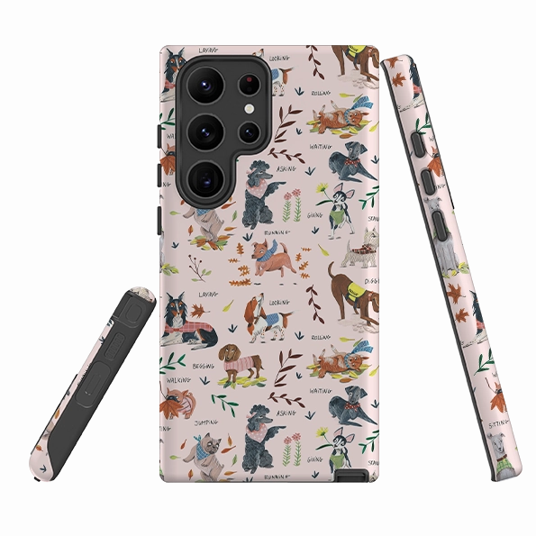Luxury Edge Texture Luxury Surface Layer Samsung Tough Case - Dog Pattern By Caroline Bonne Muller