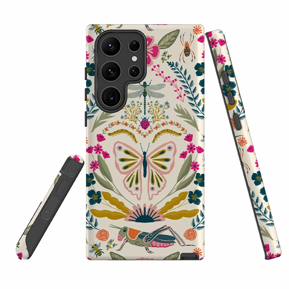 Samsung Tough Case - Butterfly Floral By Abby Jacobs Protective Gear Stylish Detail