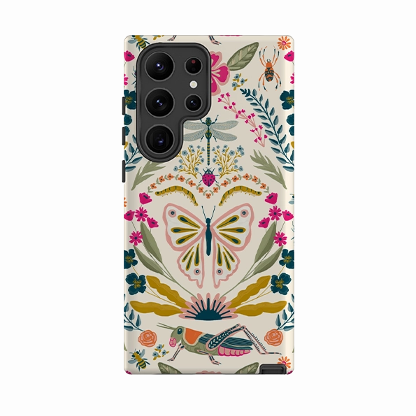 Flexible Shell Samsung Tough Case - Butterfly Floral By Abby Jacobs